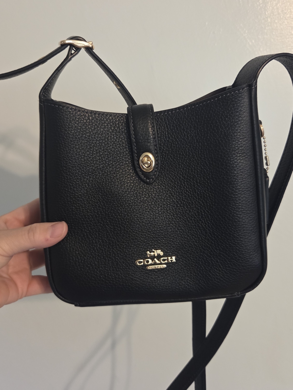 COACH Black Pebbled Leather Hadley mini - Picture 6 of 11